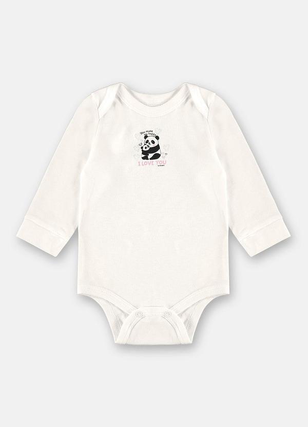 Body para Menina Bebê Manga Longa Branco