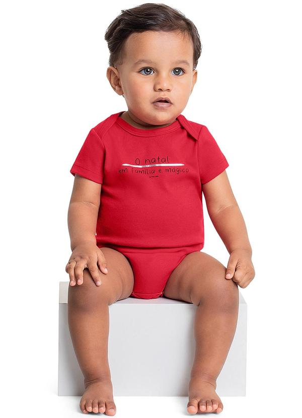 Body Unissex em Suedine para Bebê Vermelho