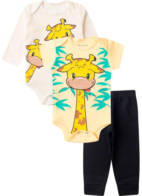 Kit Body Infantil Longo 3 Peças Kappes Amarelo