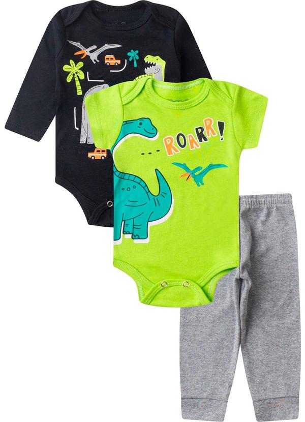 Vista 2 Kit Body Infantil Longo 3 Peças Kappes Preto Rovitex Rovitex
