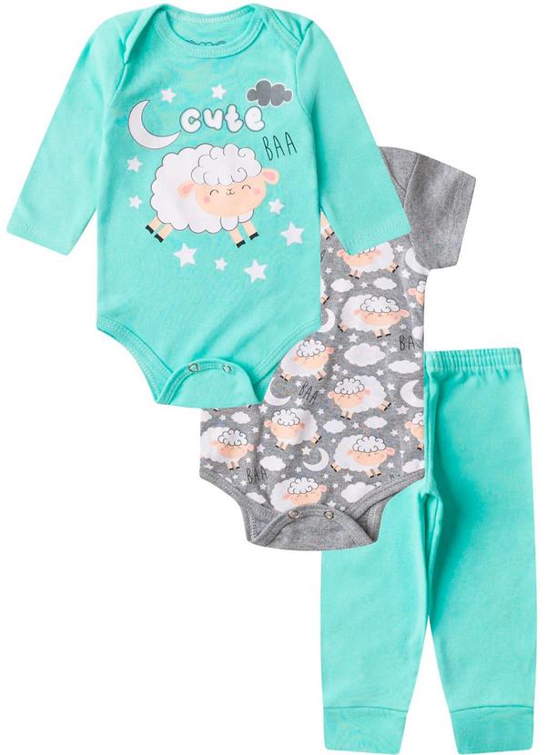 Kit Body Infantil Longo 3 Peças Kappes Verde