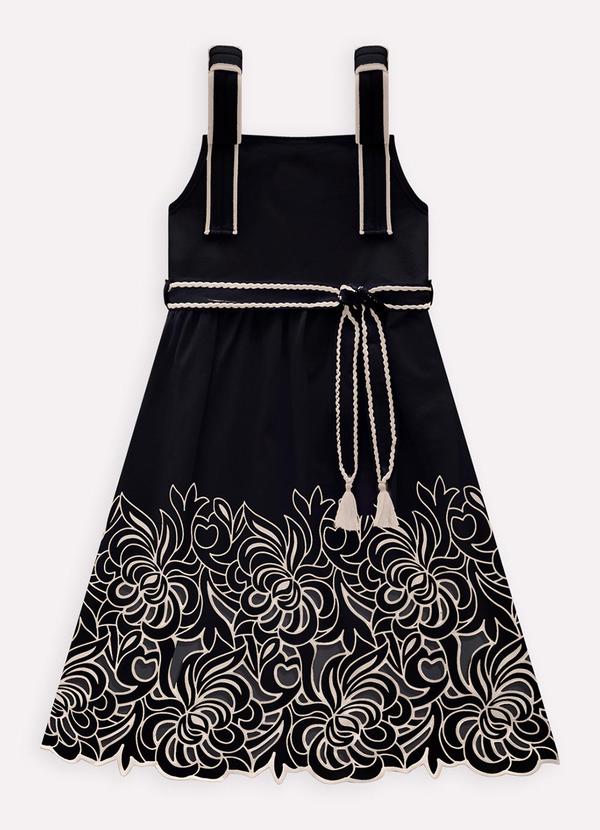 Vista 2 Vestido Infantil Menina em Cotton Preto Brandili Brandili