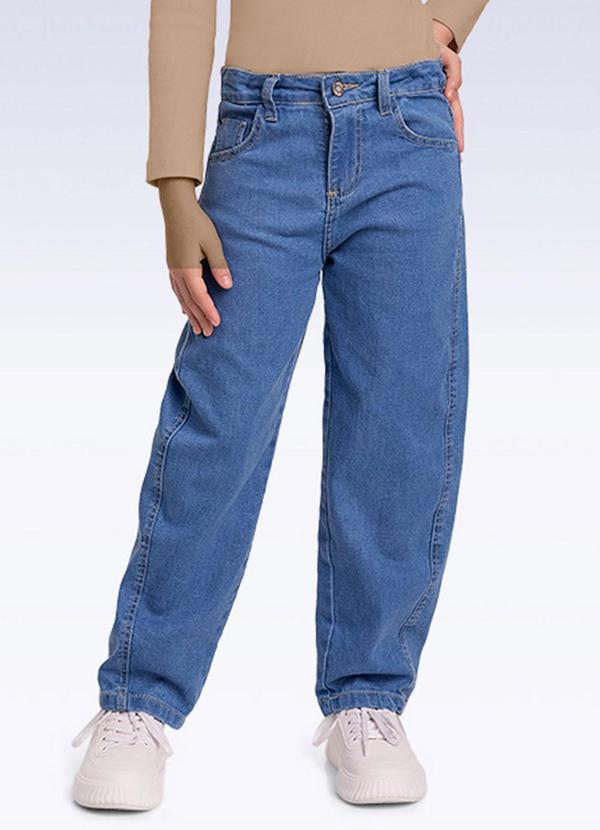 Calça Barrel Jeans Azul