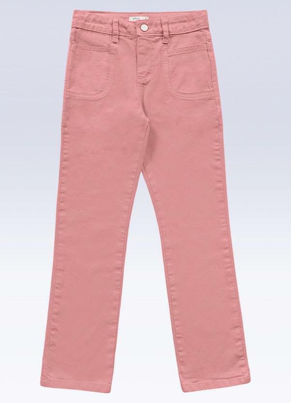 Calça Reta Sarja Rosa