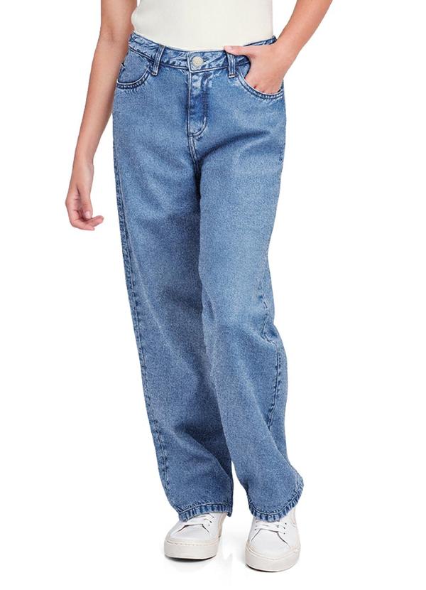 Calça Wide Leg Jeans Médio