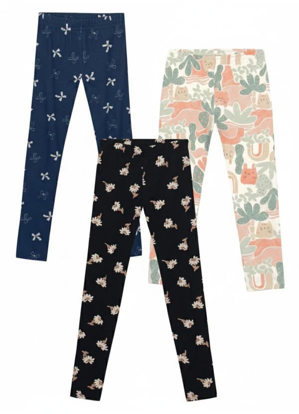 Kit Infantil Menina com 3 Calças Sortidas