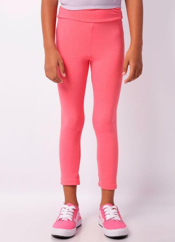 Calça Infantil Legging Lisa Rosa