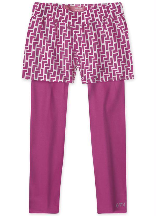 Vista 2 Calça Legging com Short Infantil MeninaRosa Lilica Ripilica Lilica Ripilica