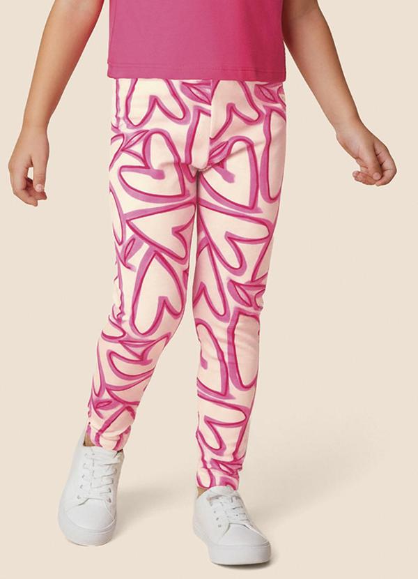 Calça Legging Corações Off White