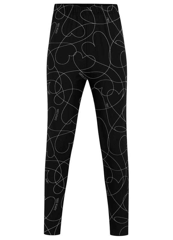 Calça Legging Corações Preto