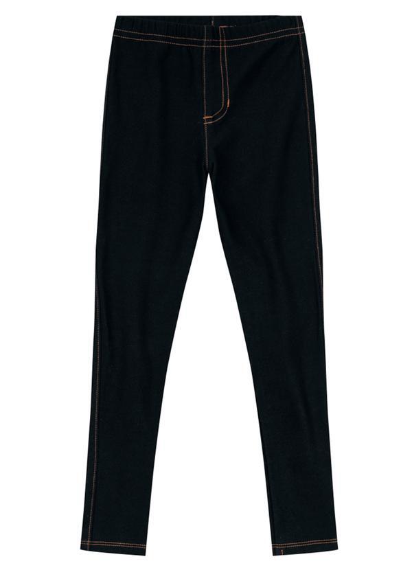 Vista 2 Calça Legging em Cotton Jeans Infantil Preto Brandili Brandili