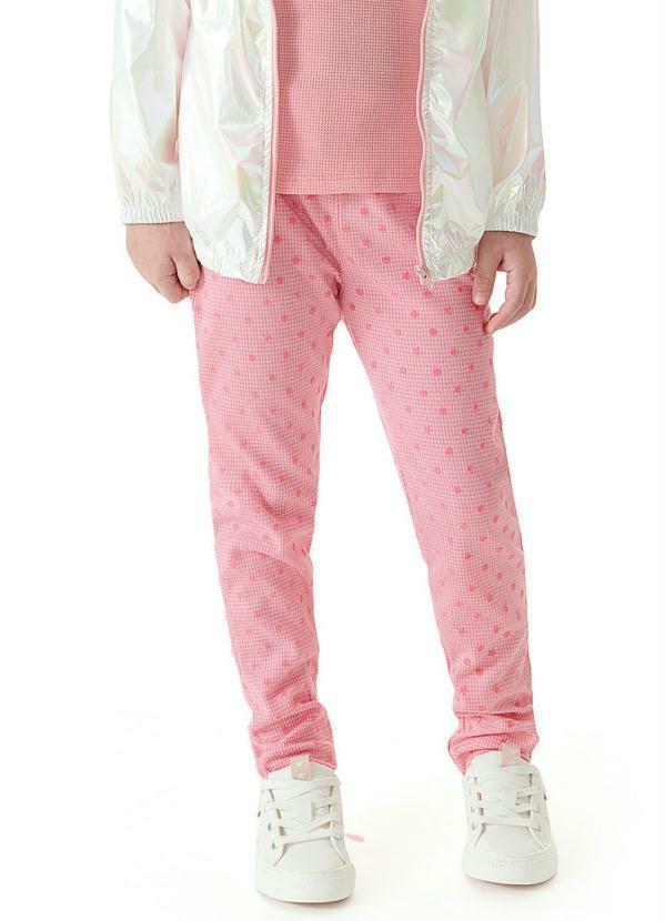 Vista 2 Calça Legging em Jacquard Rosa Up Baby Up Baby