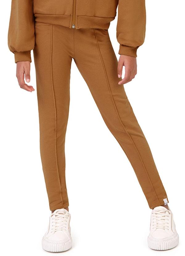 Vista 2 Calça Legging em Moletom Marrom Malwee Kids Malwee Kids