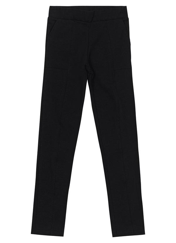 Vista 2 Calça Legging em Moletom Menina Preto Carinhoso Carinhoso