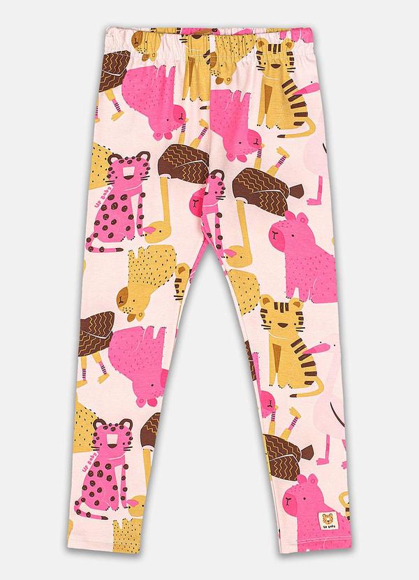 Calça Legging Estampada Cotton Rosa