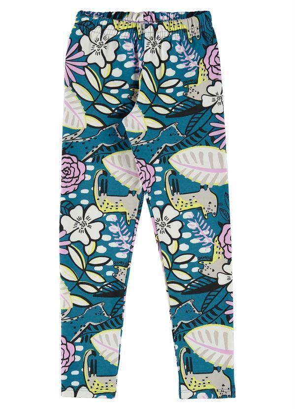 Vista 2 Calça Legging Estampada Infantil Azul Quimby Quimby
