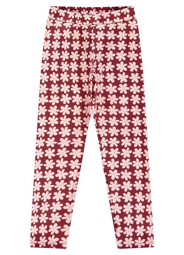 Vista 2 Calça Legging Floral Soft Vermelho Carinhoso Carinhoso