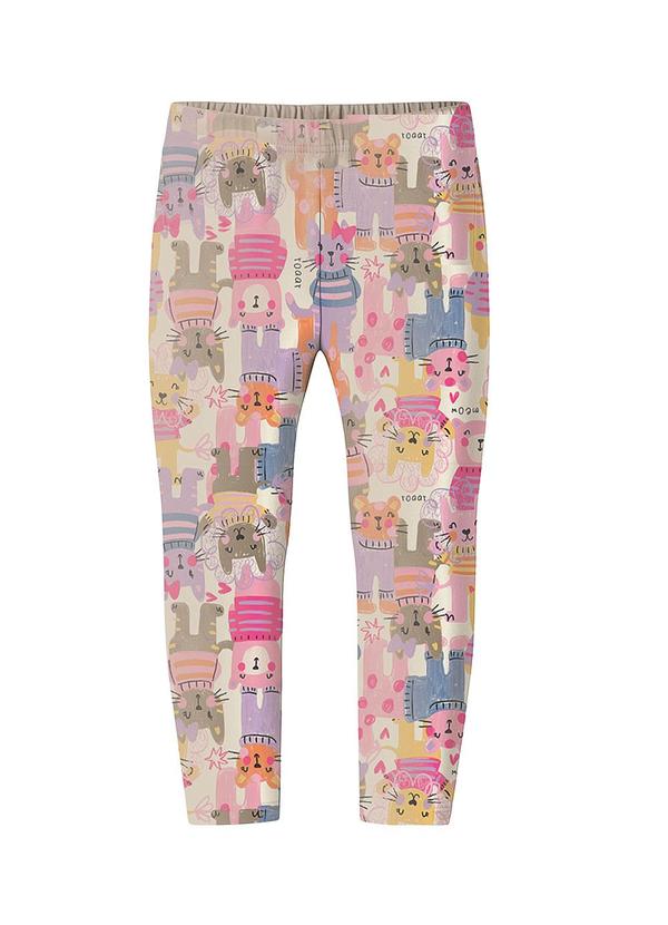 Calça Legging Gatinho em Cotton Off White