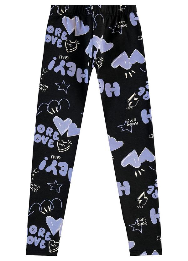 Vista 2 Calça Legging Hey Girl Menina Preto Malwee Kids Malwee Kids