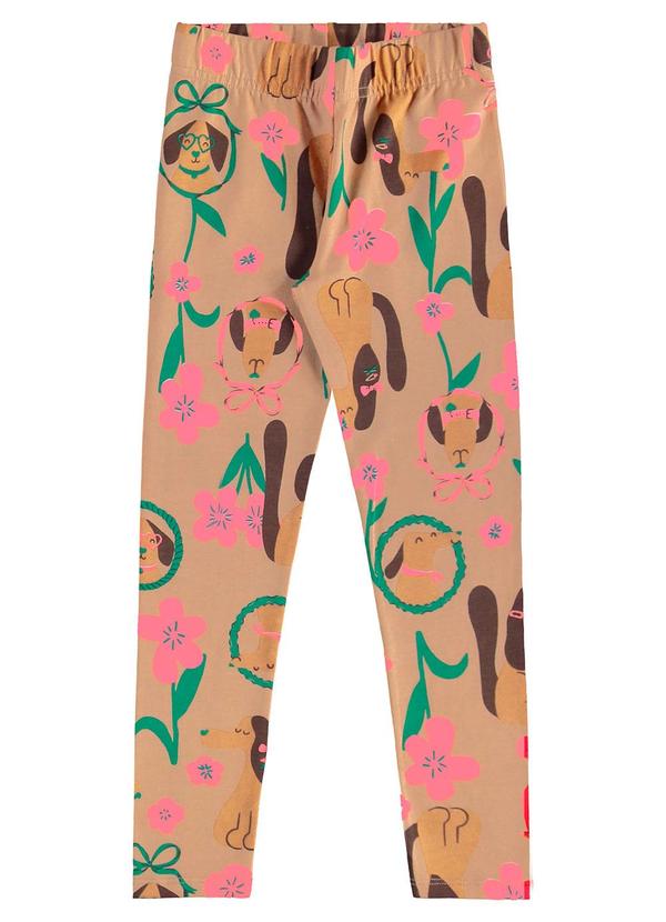 Calça Legging Infantil em Cotton Marrom