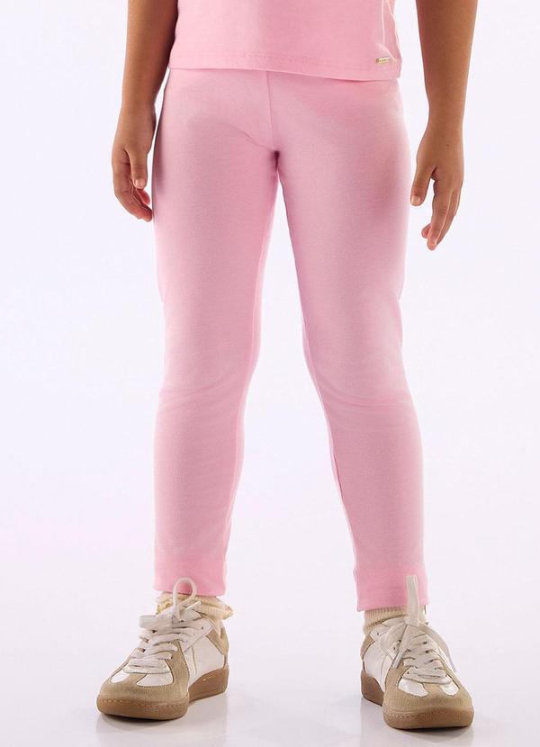 Calça Legging Infantil em Cotton Rosa