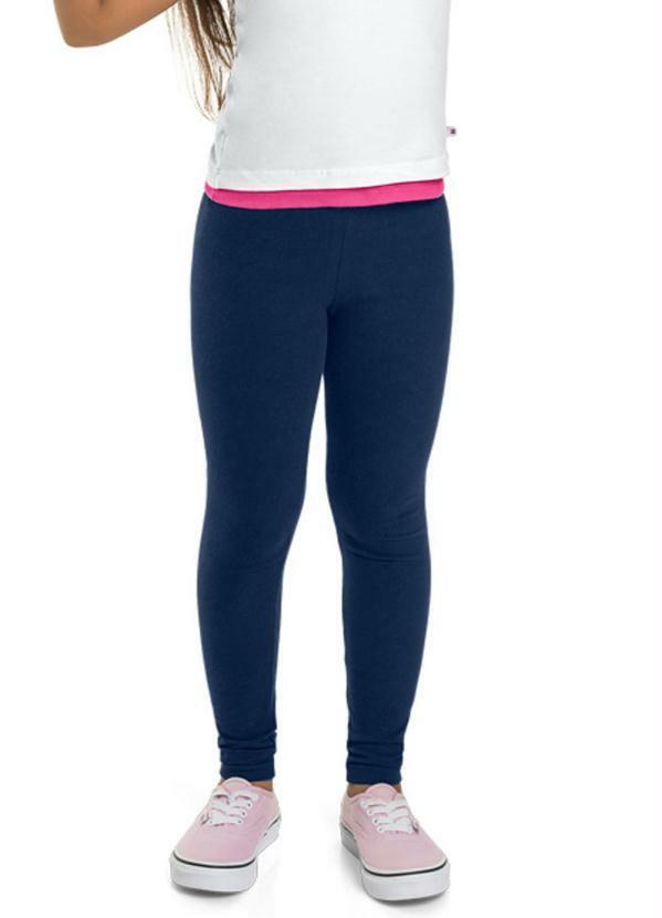Vista 2 Calça Legging Infantil Menina Azul Brandili Brandili