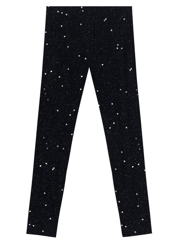 Vista 2 Calça Legging Infantil Menina com Brilhos Preto Brandili Brandili