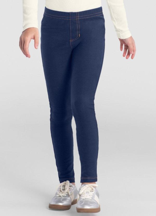Vista 2 Calça Legging Infantil Menina em Cotton Azul Brandili Brandili