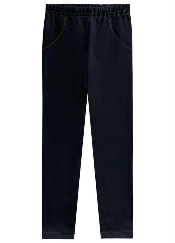 Vista 2 Calça Legging Infantil Menina Preto Brandili Brandili