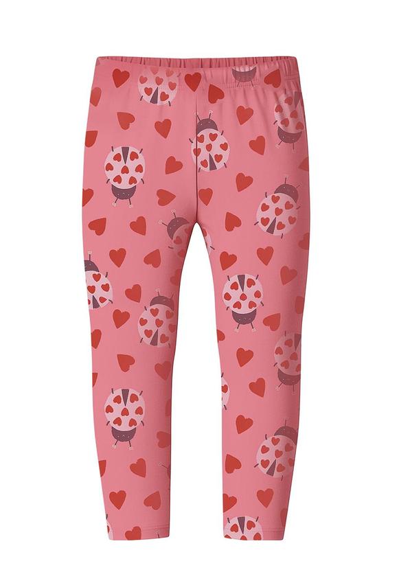 Calça Legging Joaninhas em Cotton Coral