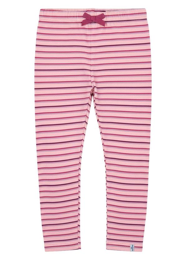 Calça Legging Listrada em Ribana Rosa