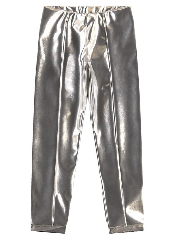 Vista 2 Calça Legging Metalizada Menina Prata Carinhoso Carinhoso