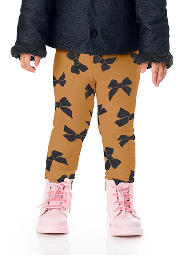 Calça Legging Molecotton Estampada Amarelo