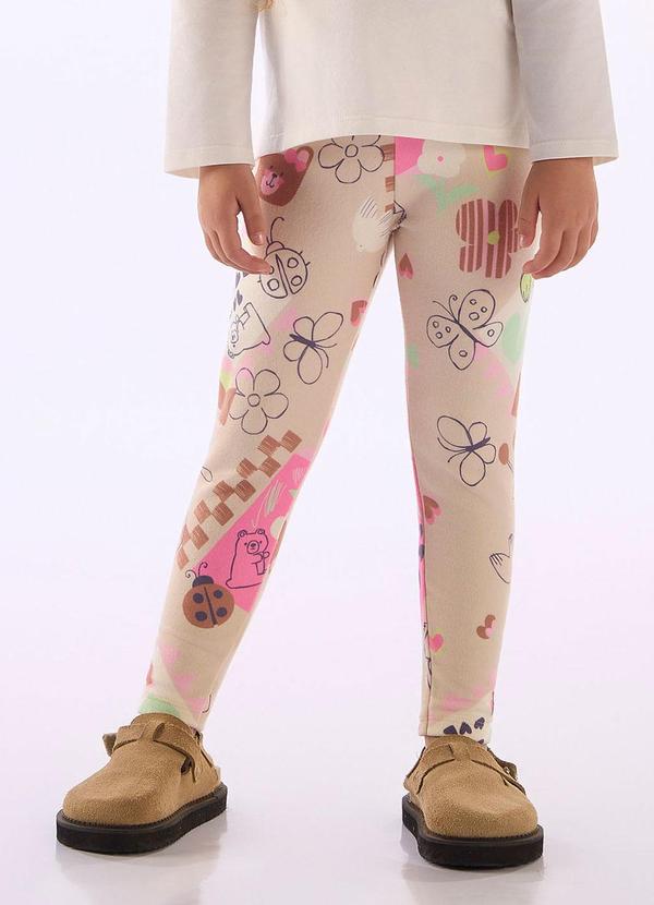 Calça Legging Peluciada Branco