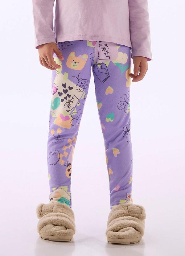 Calça Legging Peluciada Roxo