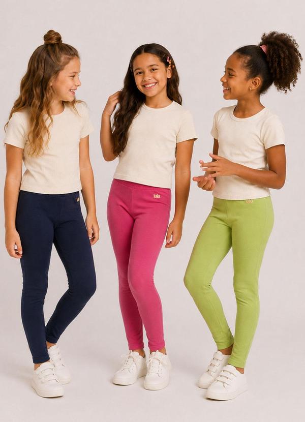 Kit 2 Leggings Infantil Blackout Multicor