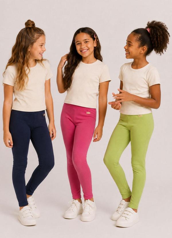 Kit 3 Leggings Infantil Blackout Multicor