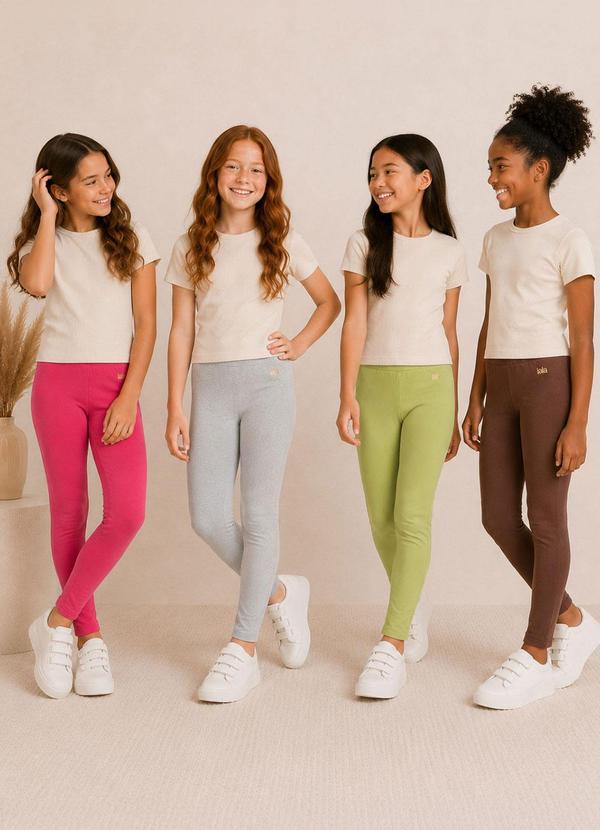 Kit 4 Leggings Infantil Blackout Multicor