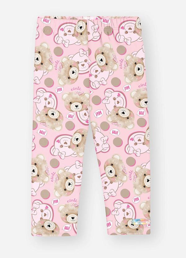 Legging Bebê Menina Ursinho Rosa