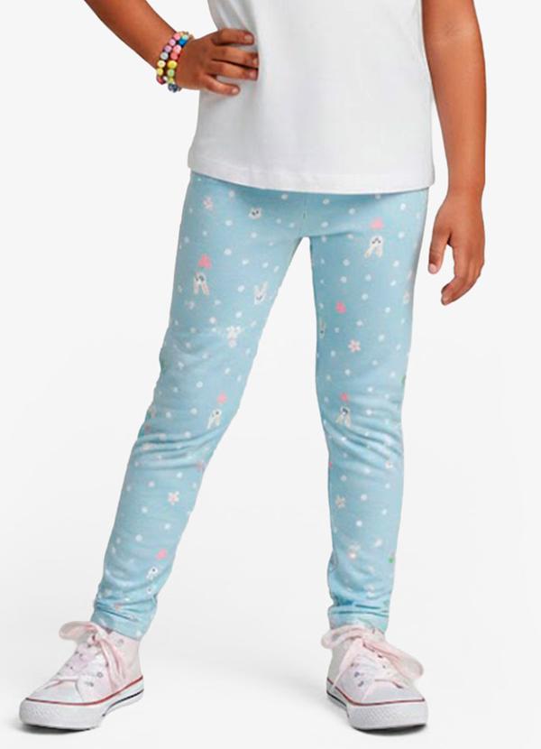 Vista 2 Legging Infantil em Cotton Azul Select Select