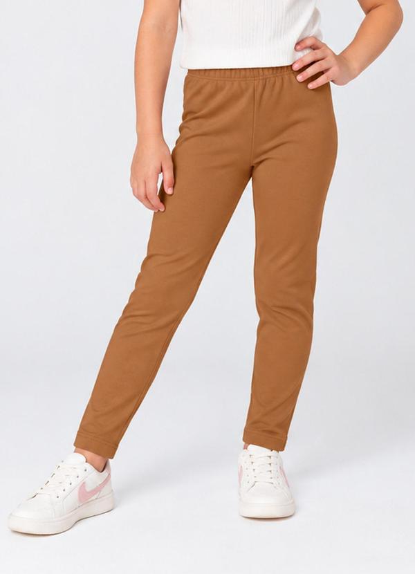 Legging Infantil em Malha Suedine Bege