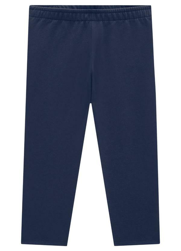 Vista 2 Legging Infantil em Molecotton Felpado Azul Marlan Marlan
