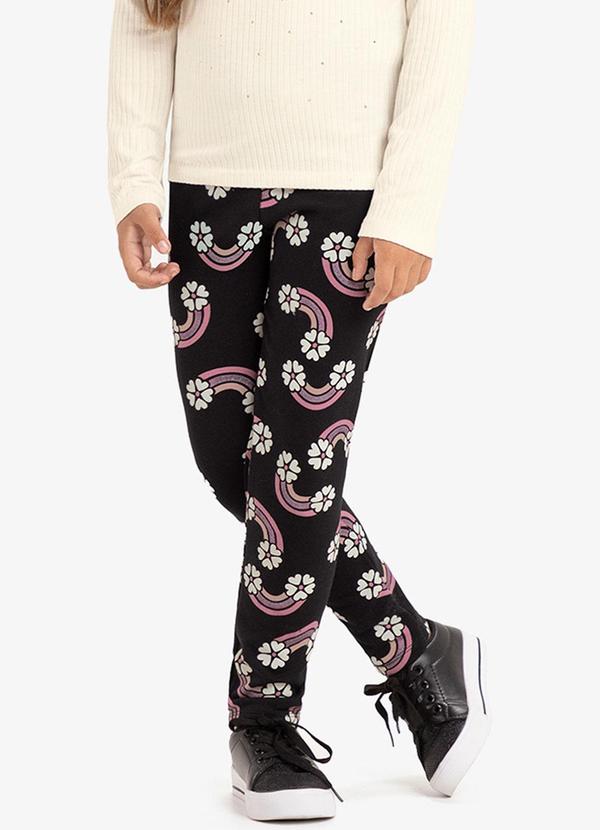 Vista 2 Legging Infantil Estampada Preto Rovi Kids Rovi Kids