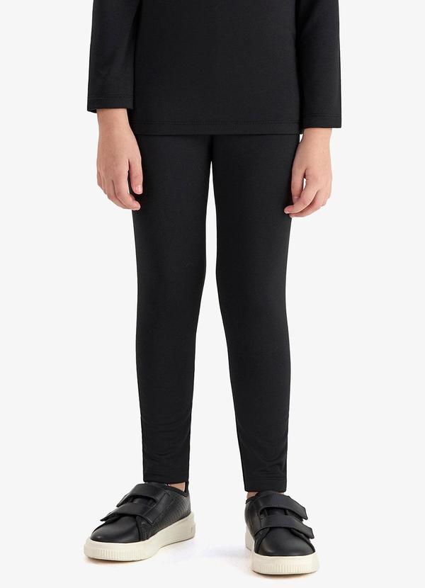 Legging Malha Térmica Suplex Peluciado Preto