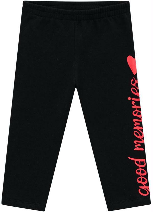 Vista 2 Legging Menina Preto Kyly Kyly