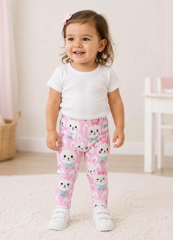 Legging Térmica Bebê Menina Coelho Roxo