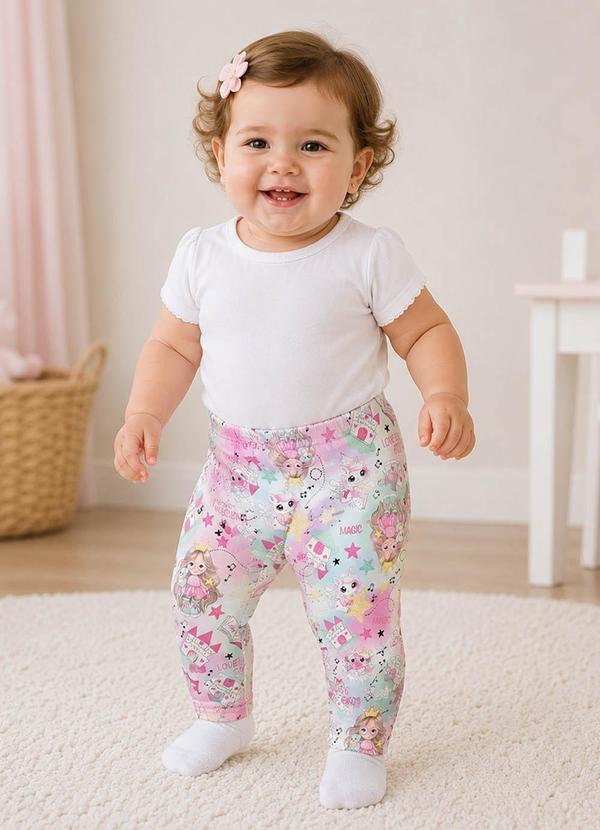 Legging Térmica Bebê Menina Princesa Rosa