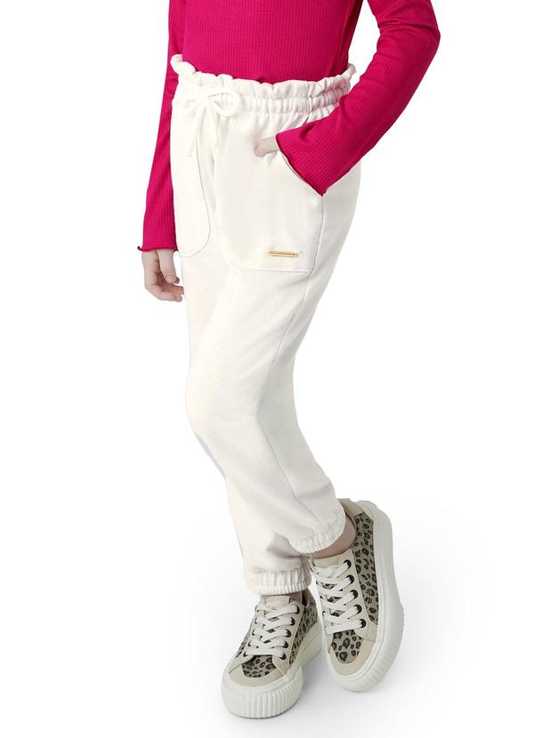 Vista 2 Calça Chlochard em Lurex Menina Bege Carinhoso Carinhoso