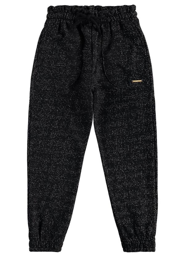 Vista 2 Calça Chlochard em Lurex Menina Preto Carinhoso Carinhoso