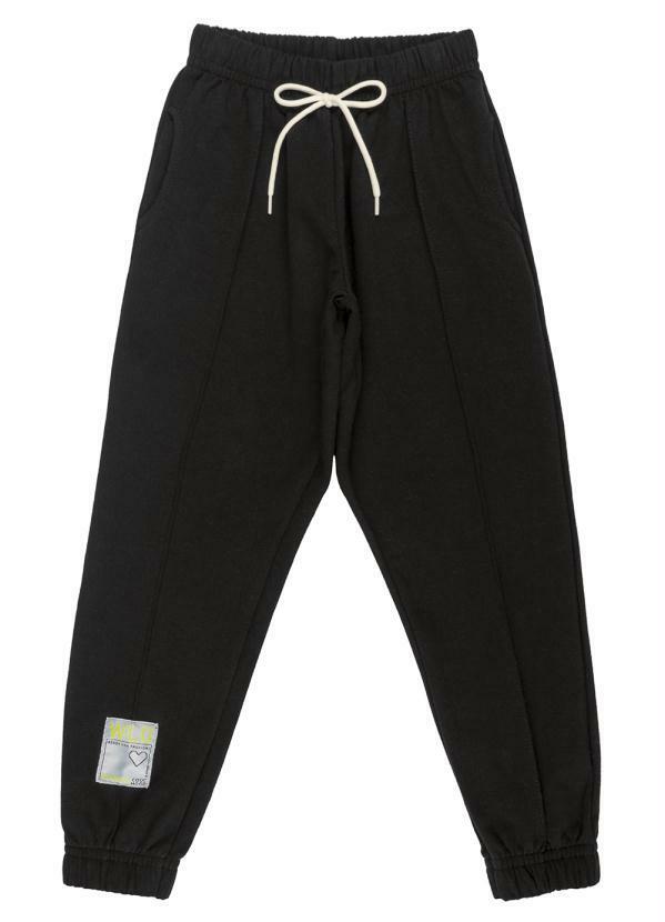 Vista 2 Calça em Molecotton Juvenil Menina Preto Gloss Gloss